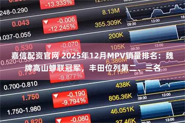 嘉信配资官网 2025年12月MPV销量排名：魏牌高山蝉联冠军，丰田位列第二、三名